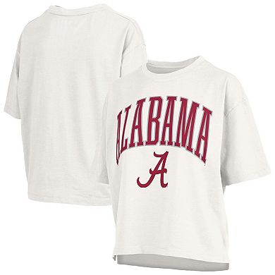 Women's Pressbox White Alabama Crimson Tide Plus Size Nelson Motley Crew Oversized Slub T-Shirt