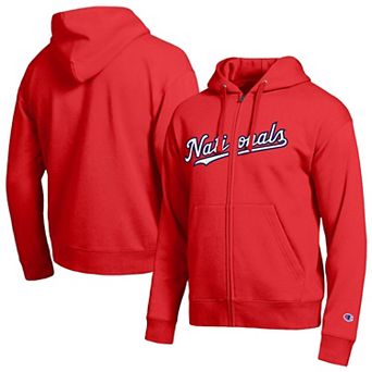 Men's Champion Washington Nationals Red All-Star Wordmark Full-Zip Hoodie