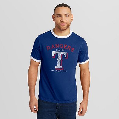 Men's Darius Rucker Collection by Fanatics Royal Texas Rangers Washed Ringer T-Shirt