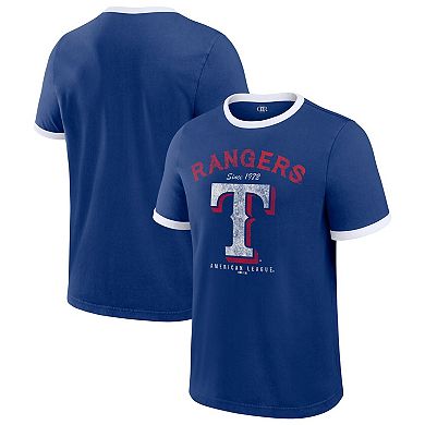 Men's Darius Rucker Collection by Fanatics Royal Texas Rangers Washed Ringer T-Shirt