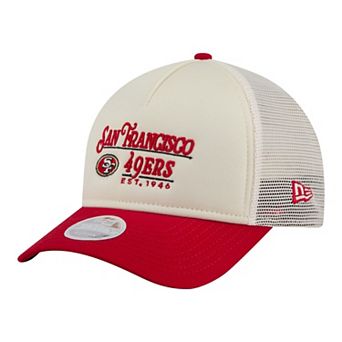 Women's New Era White/Scarlet San Francisco 49ers Retro A-Frame 9FORTY Adjustable Hat