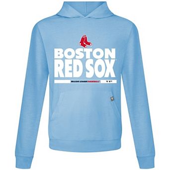Men's Levelwear Light Blue Boston Red Sox Relay Center Stage Long Sleeve Hooded T-Shirt