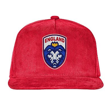 Men's Outerstuff Red England National Team FIFA World Cup 2026 Corduroy Snapback Hat
