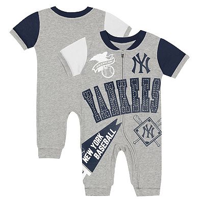 Infant Outerstuff Gray New York Yankees Hitter Up Full-Zip Jumper