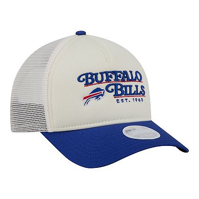 Women's New Era Cream/Royal Buffalo Bills Retro A-Frame 9FORTY Adjustable Hat