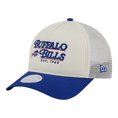 Women's New Era Cream/Royal Buffalo Bills Retro A-Frame 9FORTY Adjustable Hat