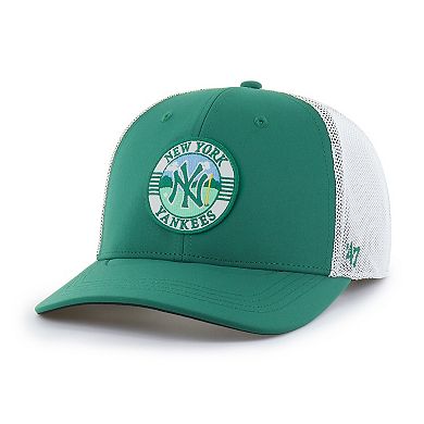 Men's '47 Kelly Green/White New York Yankees Elevated Greens Adjustable Trucker Hat