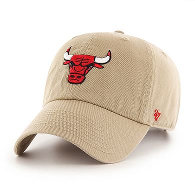 Men's '47 Khaki Chicago Bulls Logo Clean Up Adjustable Hat