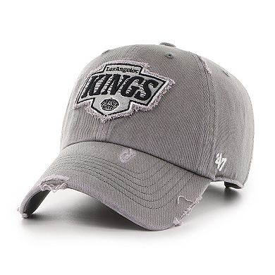 Men's '47 Charcoal Los Angeles Kings Weathered Clean Up Adjustable Hat