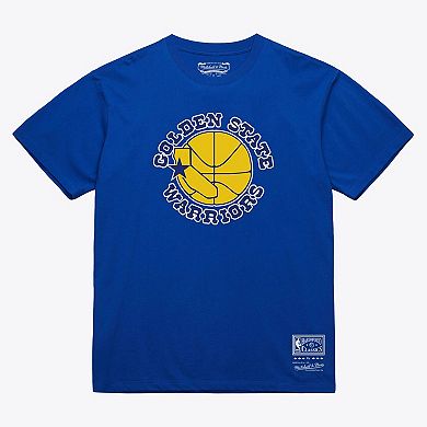 Unisex Mitchell & Ness Royal Golden State Warriors Hardwood Classics Arch T-Shirt