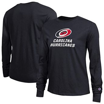 Women's Champion Black Carolina Hurricanes Wordmark Lockup Long Sleeve T-Shirt