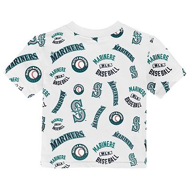 Toddler Outerstuff White Seattle Mariners Run Down T-Shirt