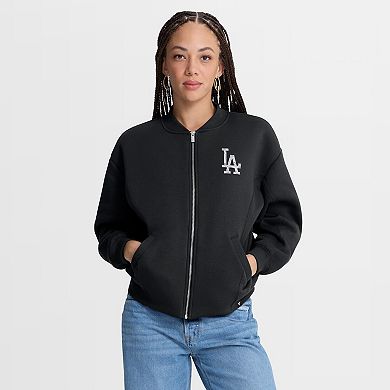 Women's Fanatics Black Los Angeles Dodgers Oversized Rage Against Full-Zip Jacket