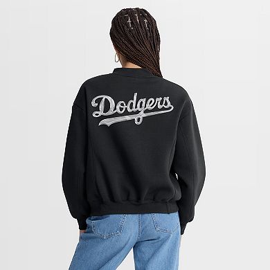Women's Fanatics Black Los Angeles Dodgers Oversized Rage Against Full-Zip Jacket