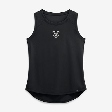 Women's Fanatics Black Las Vegas Raiders Draped Mesh Back Performance Tank Top