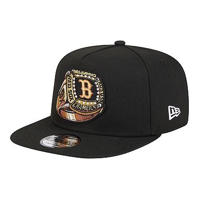 Men's New Era Black Boston Red Sox Ring A-Frame 9FIFTY Snapback Hat