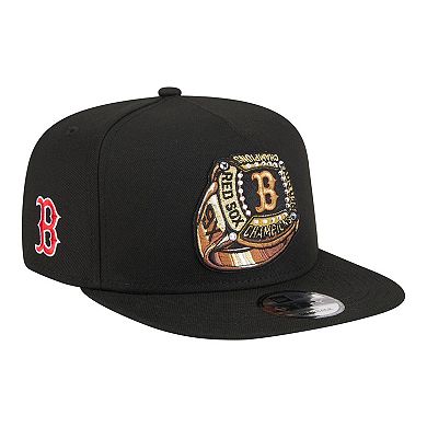 Men's New Era Black Boston Red Sox Ring A-Frame 9FIFTY Snapback Hat