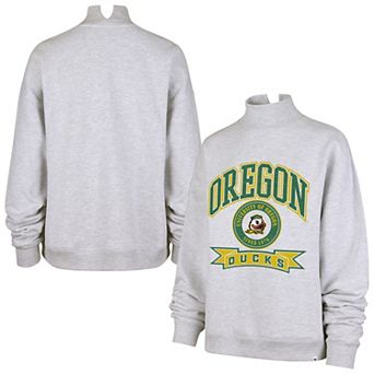 Women's '47 Gray Oregon Ducks Laurel Arch Mock Neck Sweatshirt
