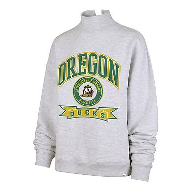 Women's '47 Gray Oregon Ducks Laurel Arch Mock Neck Sweatshirt