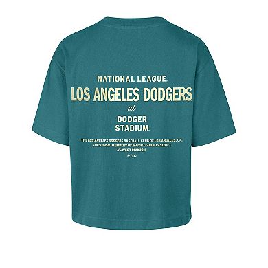 Women's '47 Teal Los Angeles Dodgers Contemporary Basics Leon City T-Shirt