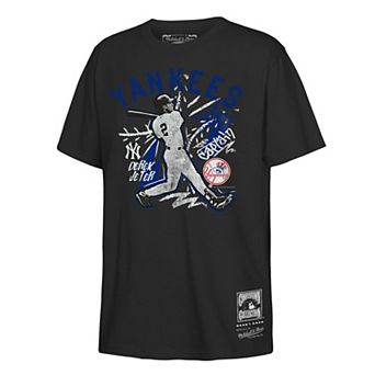 Youth Mitchell & Ness Derek Jeter Black New York Yankees Chalked Up Player T-Shirt