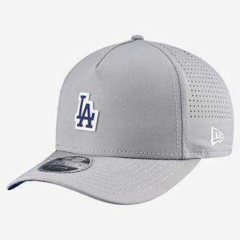 Men's New Era Gray Los Angeles Dodgers Micro Logo 9FORTY M-Crown A-Frame Adjustable Hat