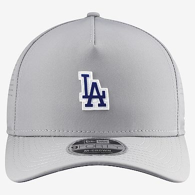 Men's New Era Gray Los Angeles Dodgers Micro Logo 9FORTY M-Crown A-Frame Adjustable Hat
