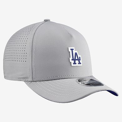 Men's New Era Gray Los Angeles Dodgers Micro Logo 9FORTY M-Crown A-Frame Adjustable Hat