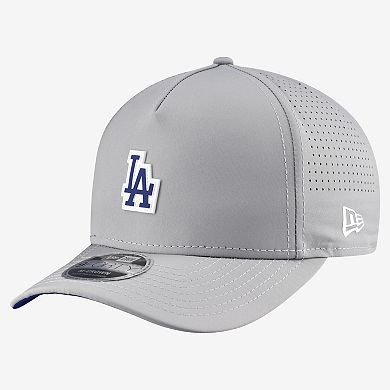 Men's New Era Gray Los Angeles Dodgers Micro Logo 9FORTY M-Crown A-Frame Adjustable Hat