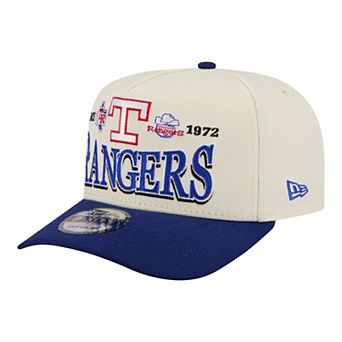 Men's New Era Cream Texas Rangers Throwback Tri-Hit A-Frame 9FIFTY Adjustable Hat