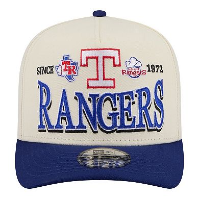 Men's New Era Cream Texas Rangers Throwback Tri-Hit A-Frame 9FIFTY Adjustable Hat
