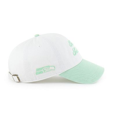 Women's '47 White Seattle Seahawks Gelato Two-Tone Clean Up Adjustable Hat