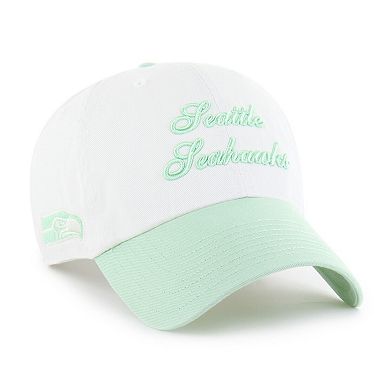 Women's '47 White Seattle Seahawks Gelato Two-Tone Clean Up Adjustable Hat