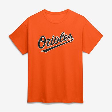 Men's Logo Athletic Orange Baltimore Orioles Wordmark T-Shirt