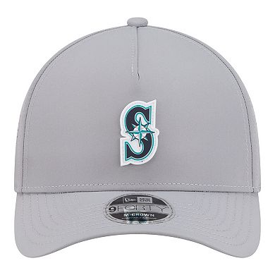 Men's New Era Gray Seattle Mariners Micro Logo 9FORTY M-Crown A-Frame Adjustable Hat