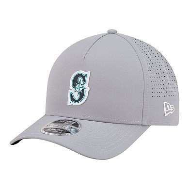 Men's New Era Gray Seattle Mariners Micro Logo 9FORTY M-Crown A-Frame Adjustable Hat