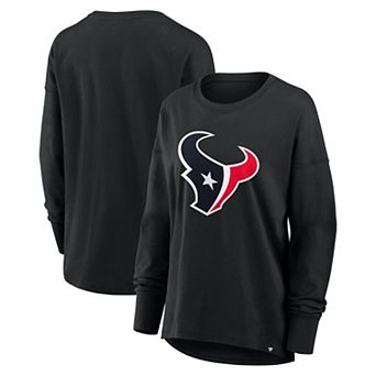 Women's Fanatics Black Houston Texans Relaxed Hip Essential Long Sleeve T-Shirt