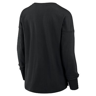 Women's Fanatics Black Houston Texans Relaxed Hip Essential Long Sleeve T-Shirt