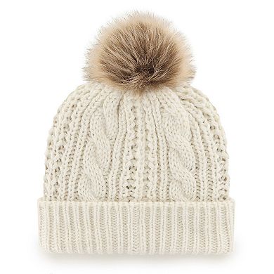 Women's '47 White Seattle Seahawks Wave Banner Miko Cuffed Knit Hat with Pom