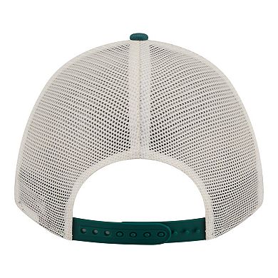 Women's New Era Cream/Green Philadelphia Eagles Retro A-Frame 9FORTY Adjustable Hat