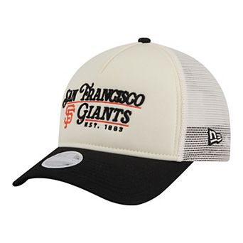 Women's New Era Light Beige/Black San Francisco Giants Retro 9FORTY M-Crown A-Frame Trucker Adjustable Hat