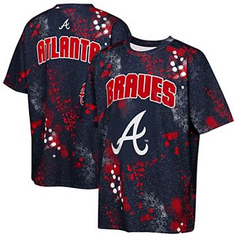 Youth Outerstuff Navy Atlanta Braves Y2 Tech Stadium Lights T-Shirt