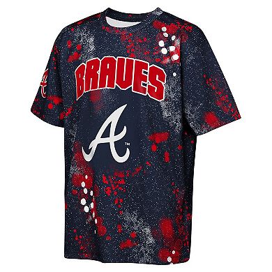 Youth Outerstuff Navy Atlanta Braves Y2 Tech Stadium Lights T-Shirt
