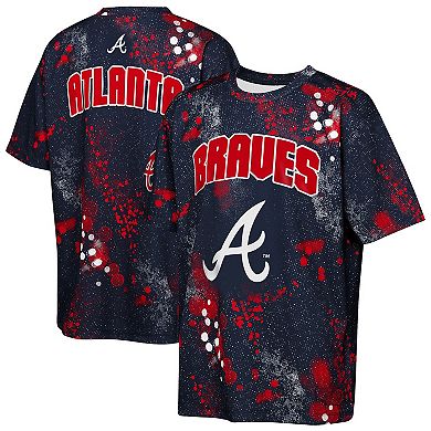 Youth Outerstuff Navy Atlanta Braves Y2 Tech Stadium Lights T-Shirt
