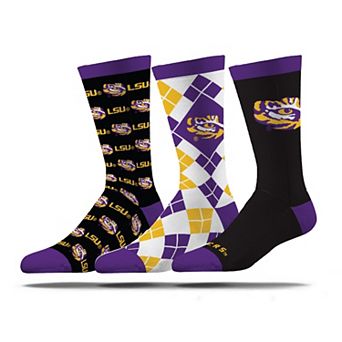 Unisex Strideline LSU Tigers Business Knit Crew Socks Three-Pack Set