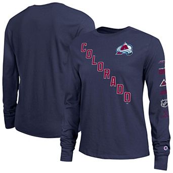Women's Champion Navy Colorado Avalanche 2-Hit Long Sleeve T-Shirt