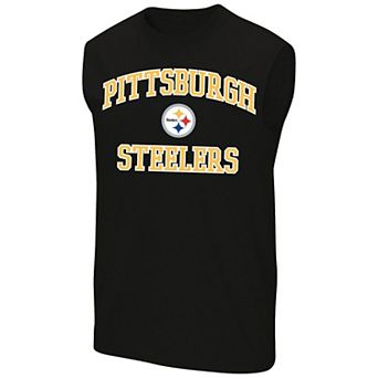 Men's Fanatics Black Pittsburgh Steelers Big & Tall Hart & Soul Muscle Tank Top