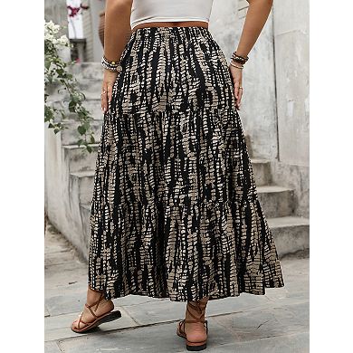 Women's Plus Size High Waisted Midi Skirt Casual Stretchy