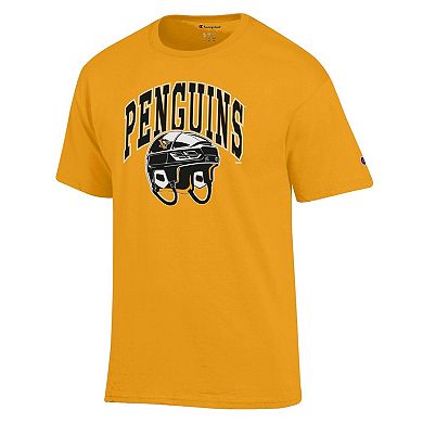Men's Champion Gold Pittsburgh Penguins Helmet T-Shirt