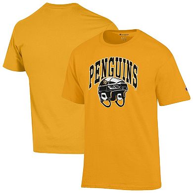 Men's Champion Gold Pittsburgh Penguins Helmet T-Shirt